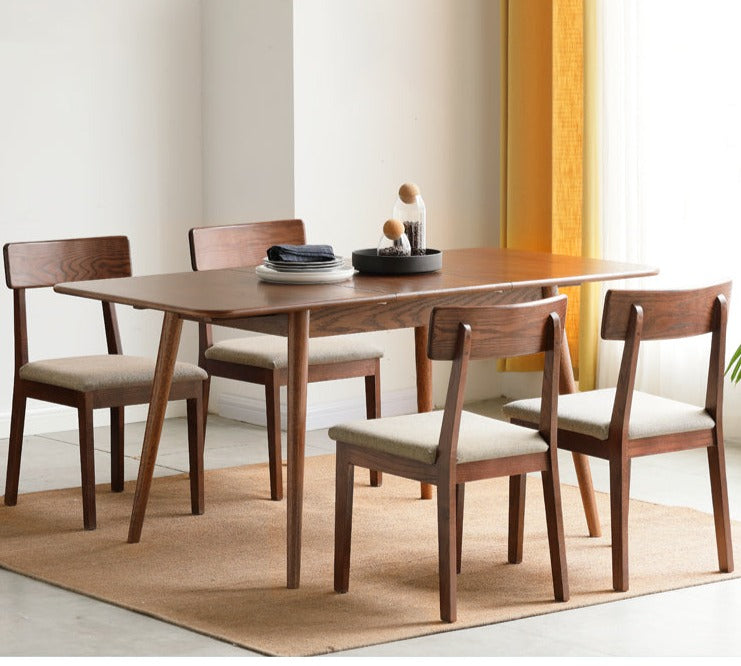 Oak Solid Wood Telescopic Folding Dining Table