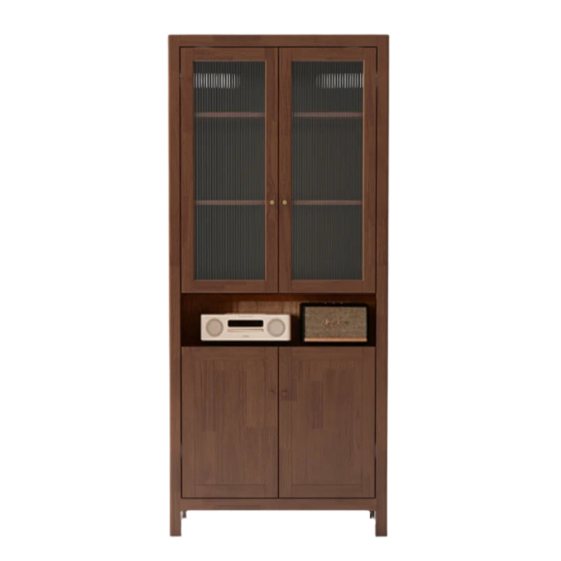 Oak, Solid Rubberwood Modern Minimalist Combination Bookcase