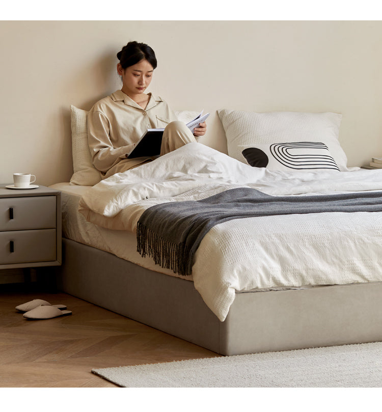 Technology cloth box platform bed, headboard-free bed