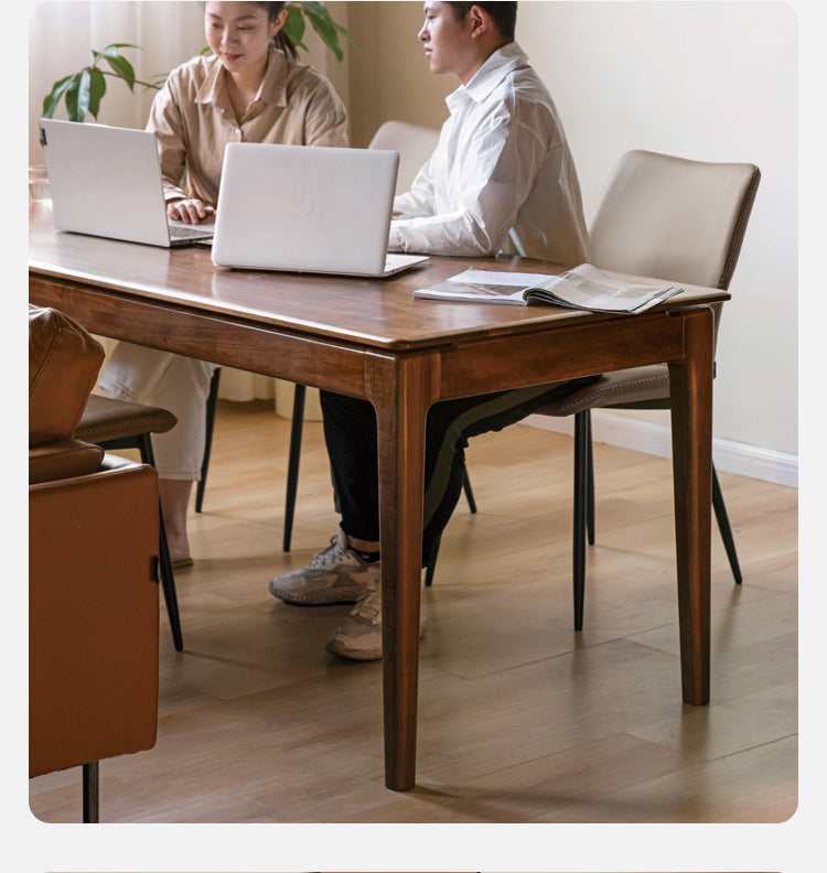Black Walnut Solid Wood Rectangular Long Dining Table