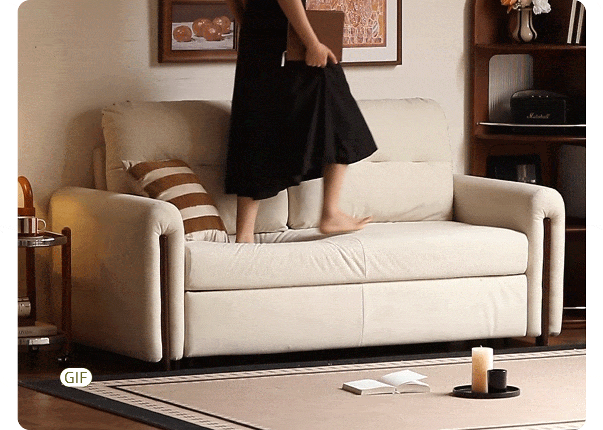 Loveseat Sleeper Sofa with Tufted Channel Back Cushions