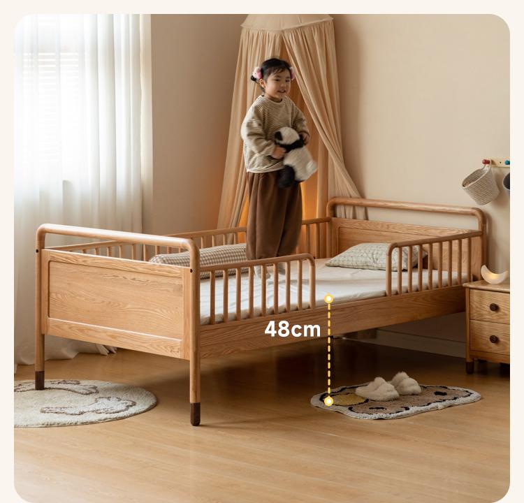 Oak Solid Wood Multi-functional Toddler Bed