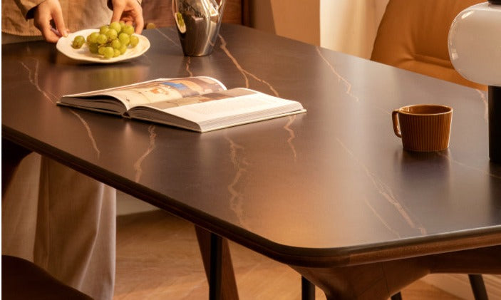 Rock slab dining table Black Walnut Solid wood "