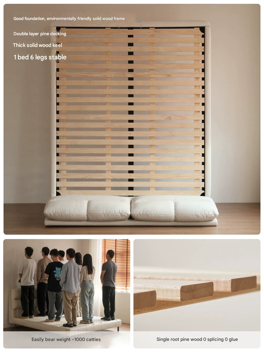 Genuine Leather Wedding High End Soft Bed