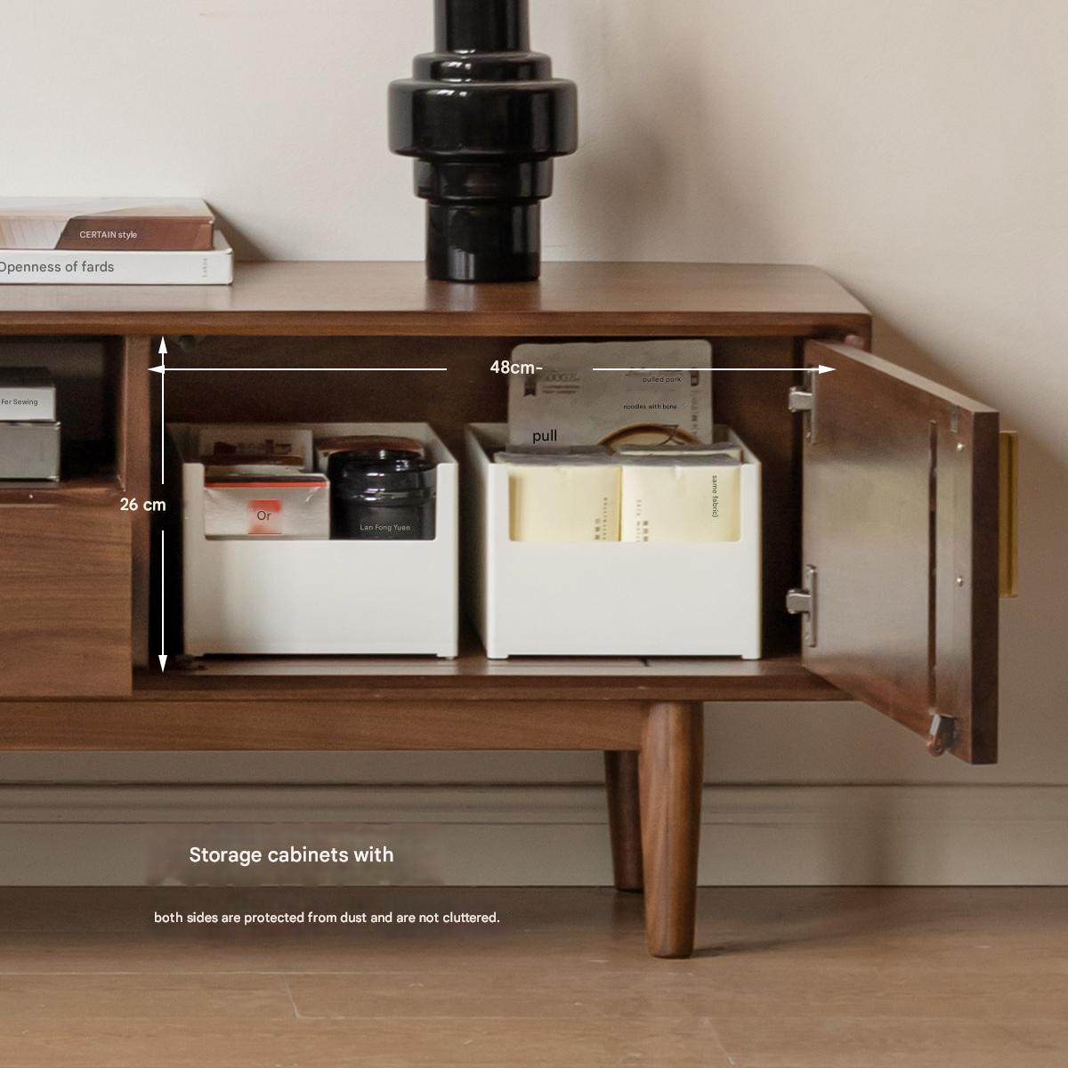 Black Walnut Solid Wood TV Stand Cabinet