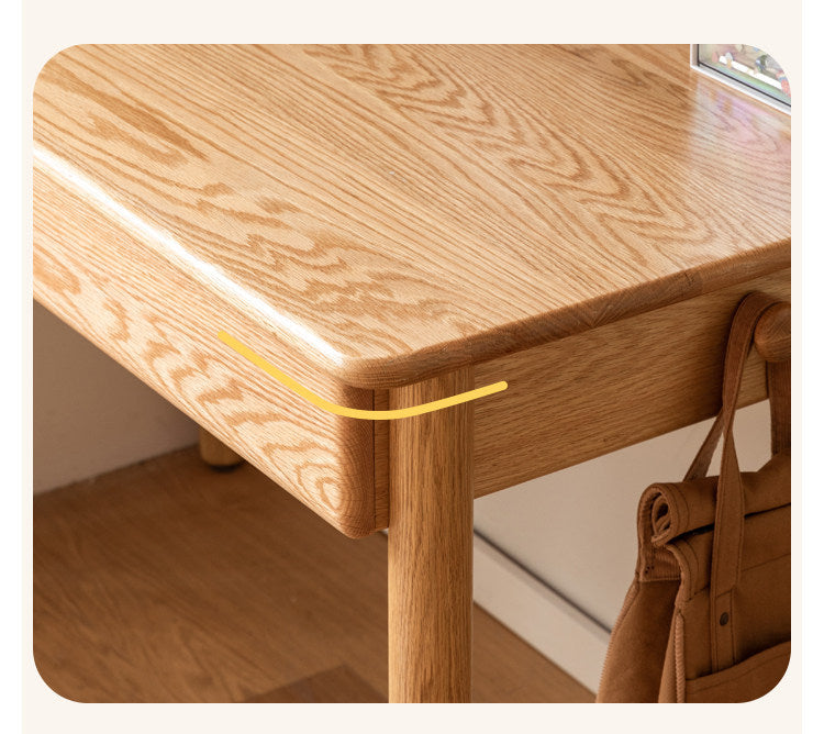 Oak Solid Wood Minimalist Kids Study Desk