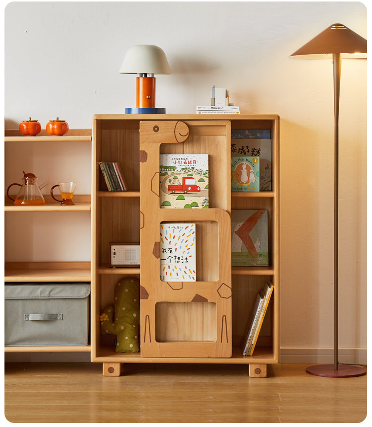 Oak Solid Wood Multi-Layer Children's Bookcase