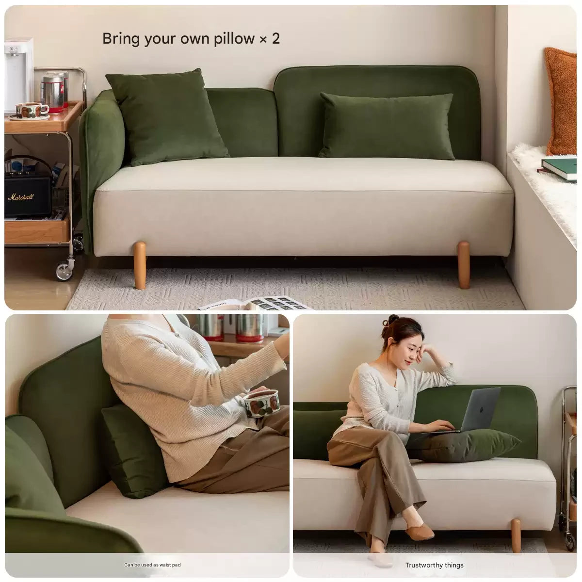 Fabric Modern Simple Double Sofa.