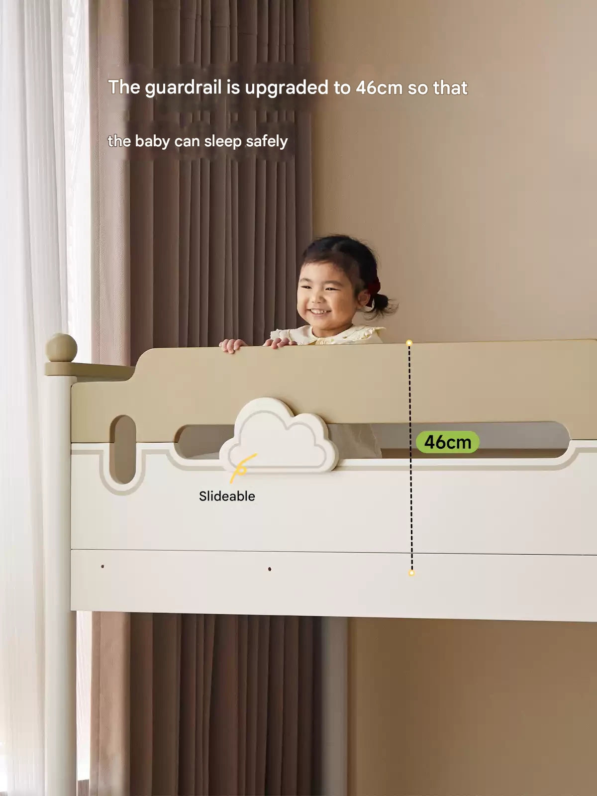 Beech solid wood children's bunk bed