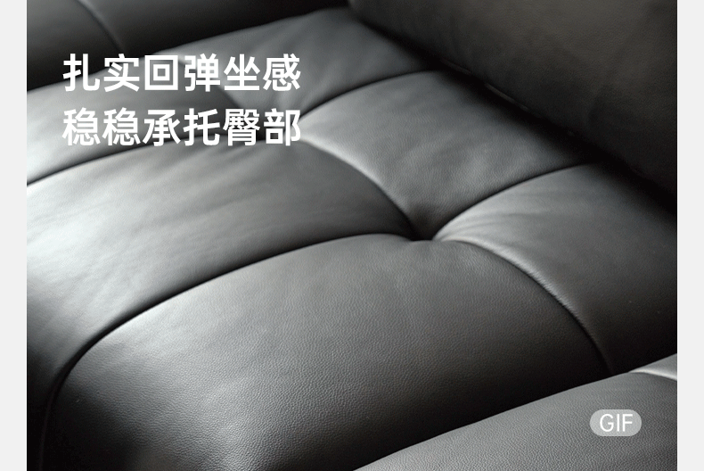 Genuine leather italian minimalist first-layer cowhide black pixel module sofa
