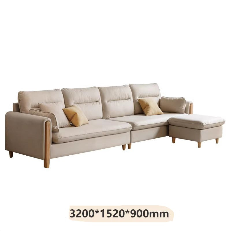 Luxury fabric sofa oak solid wood+