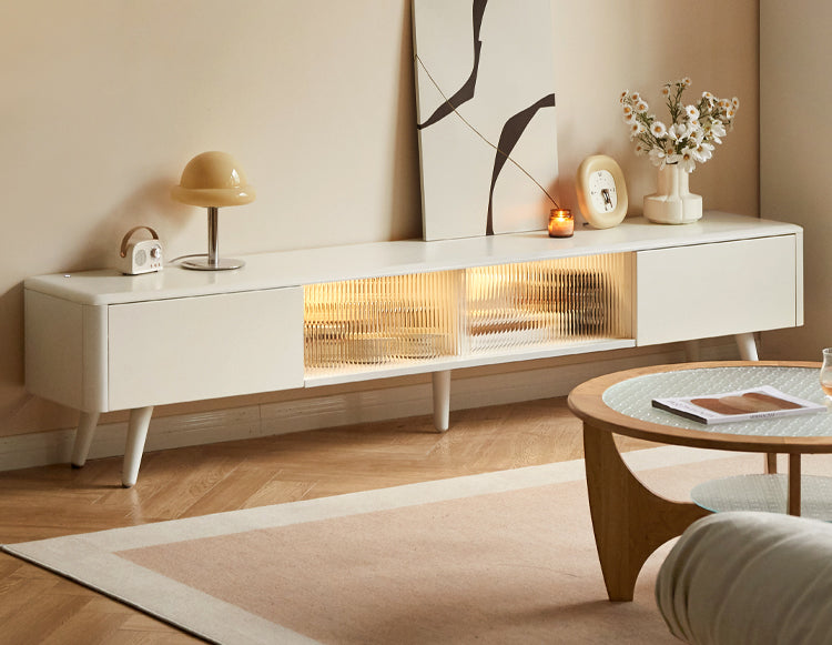 Rubber Solid wood Light Luxury Modern TV Cabinet.