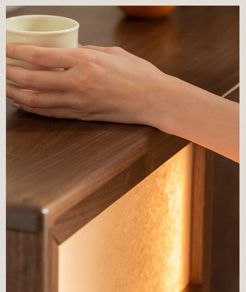 Black Walnut Solid Wood Storage Side Cabinet