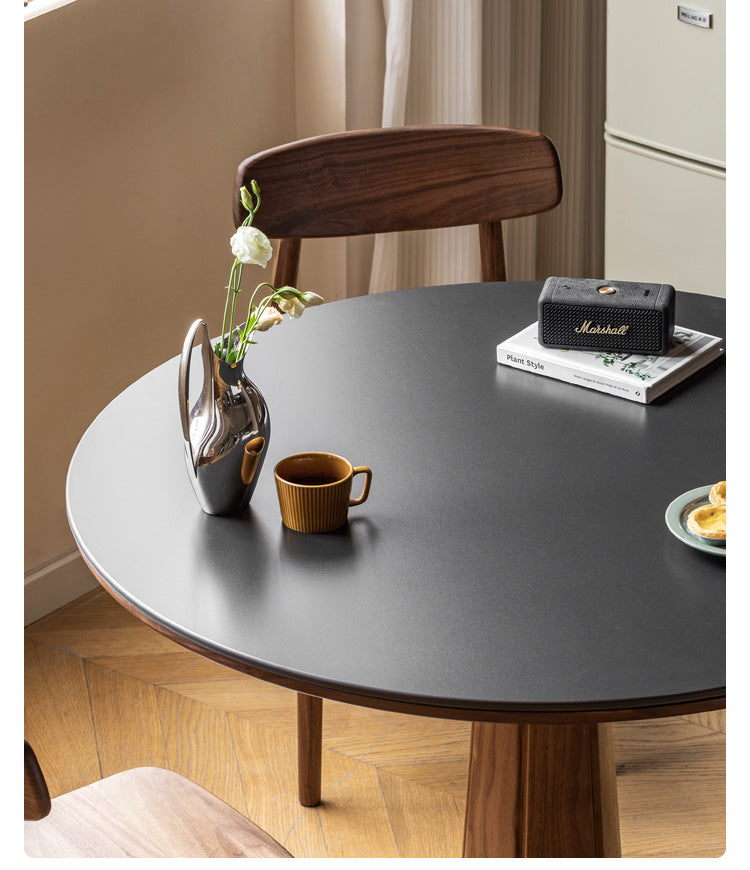 Black Walnut, Ash, Sandalwood Solid Wood Round Dining Table