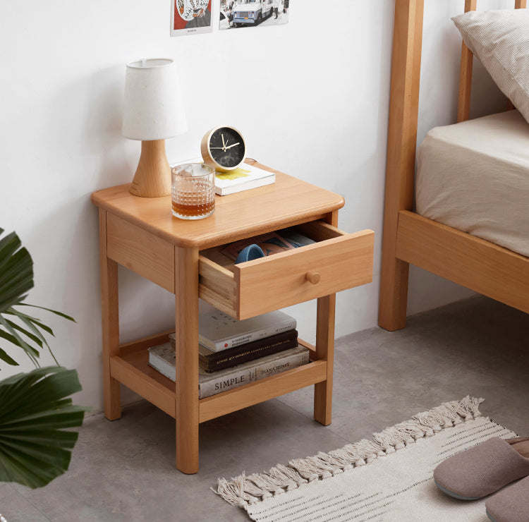 Beech Solid Wood Nightstand.