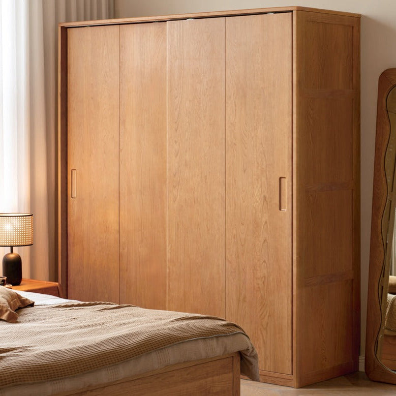 Cherry Wood Sliding Door Wardrobe.