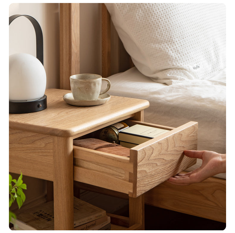 Ash Solid Wood Narrow Edge Nightstand