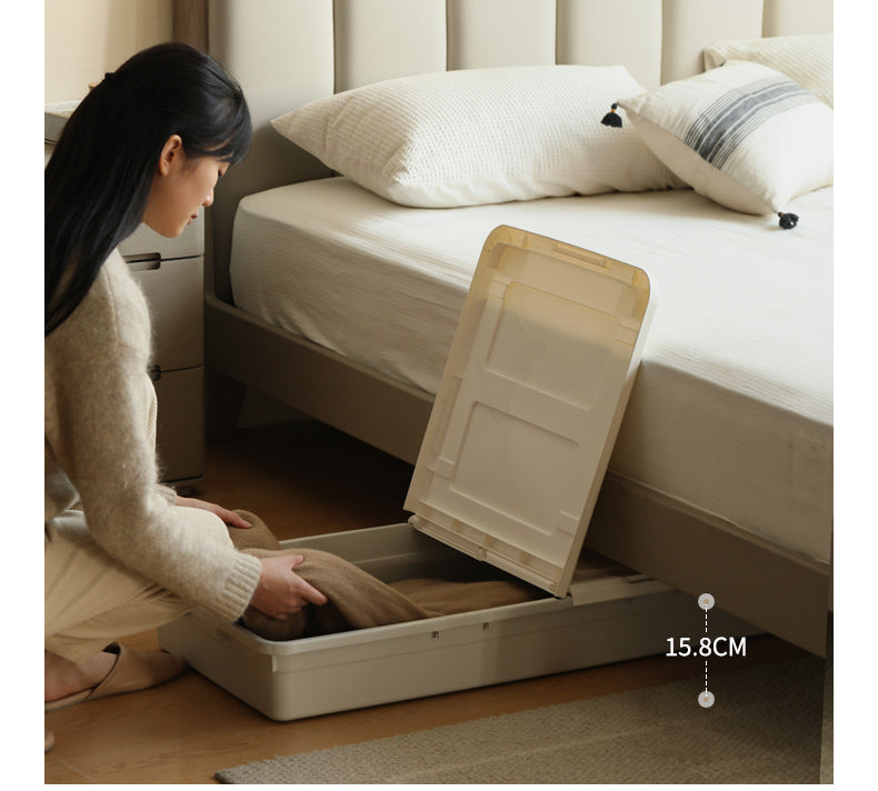 Oak, Poplar Solid Wood Piano Key Bed, Technology Cloth