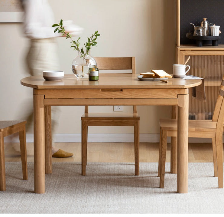 Ash, Cherry, Oak Solid Wood Folding Dining Table