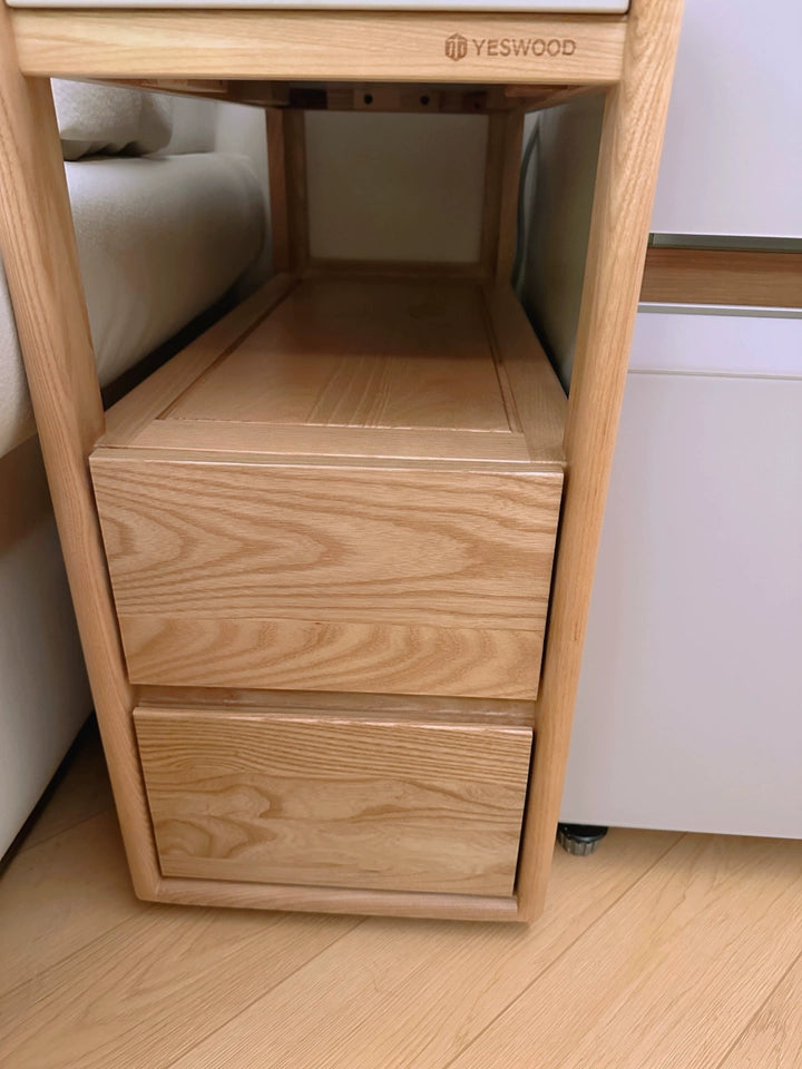 Black walnut, Ash, Oak, Cherry Solid Wood Rock Plate Side Table Movable