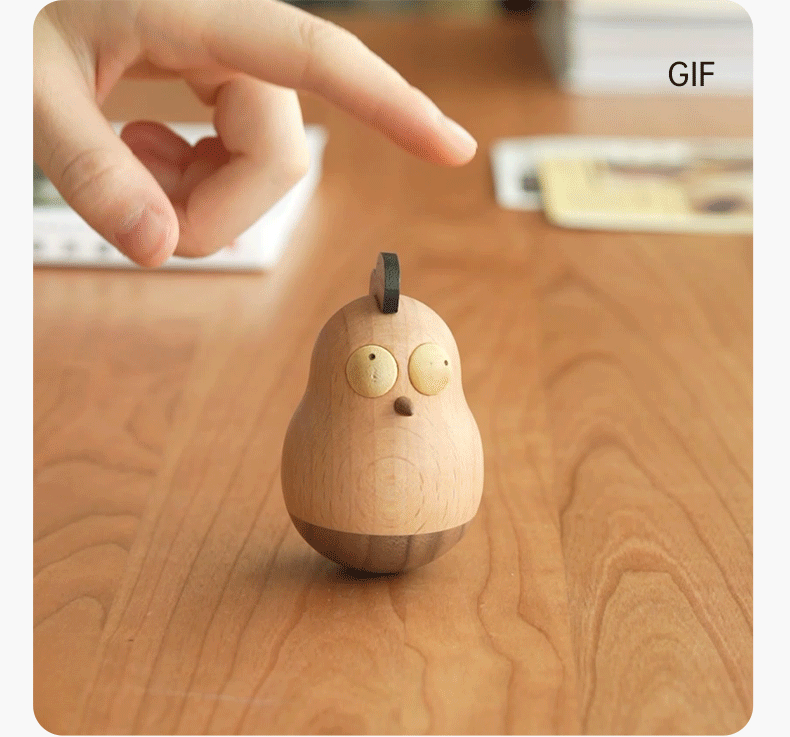 Beech, Black Walnut Solid Wood Tumbler Desk Ornament with Simple Creative Design