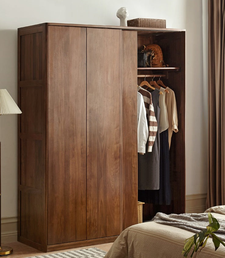 Black Walnut, Sandalwood Sliding Door Wardrobe.