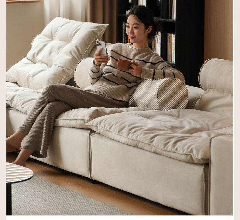Fabric French Cream Style Modular Sofa.