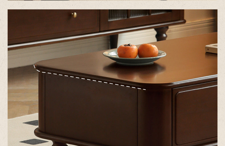 Poplar Solid Wood American Rectangular Coffee Table