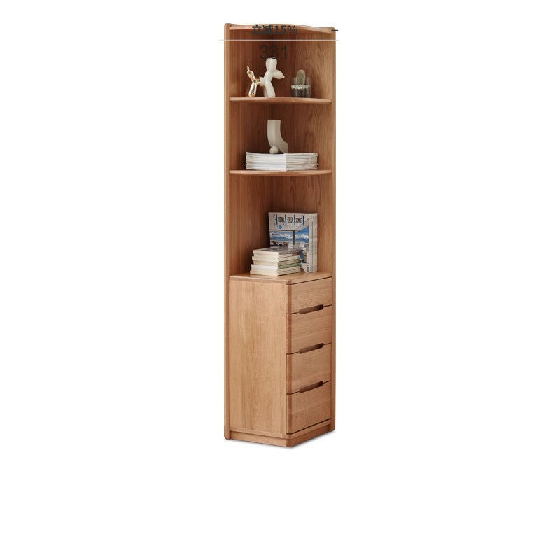 Oak Solid Wood Bookcase Free Combination Floor-to-ceiling Bookshelf