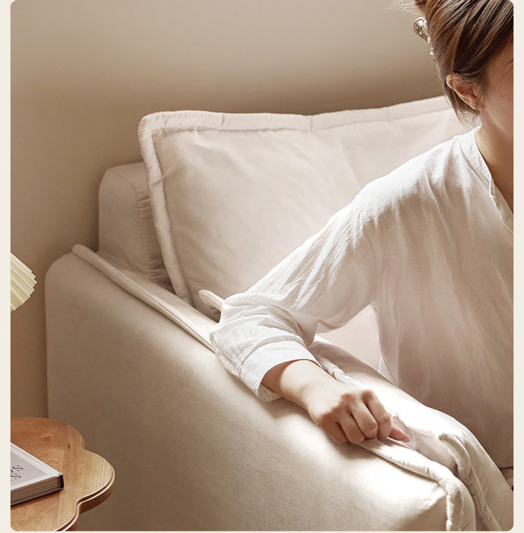 Down Fabric Sofa Cream Style.