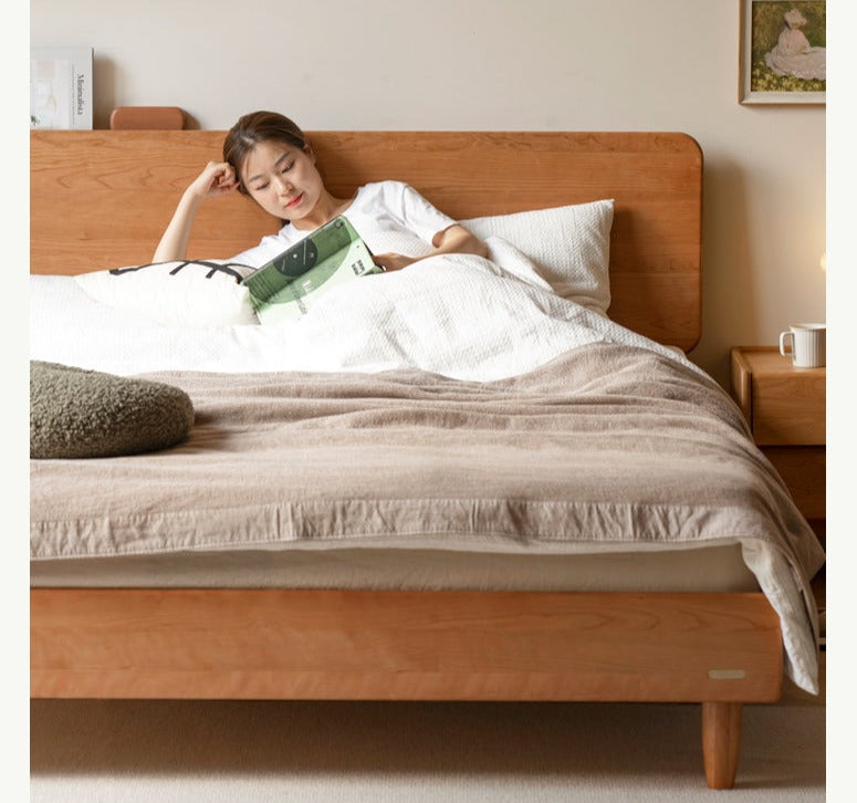 Cherry Wood Bed Modern