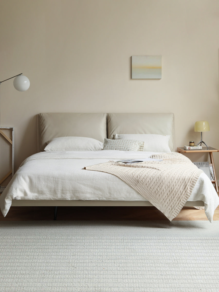 Suspension Technology Fabric Bed,Leather Bed with Light