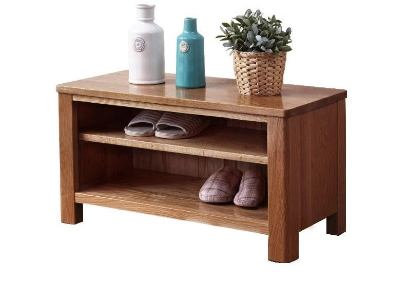 Oak Solid Wood Shoe Storage Bench