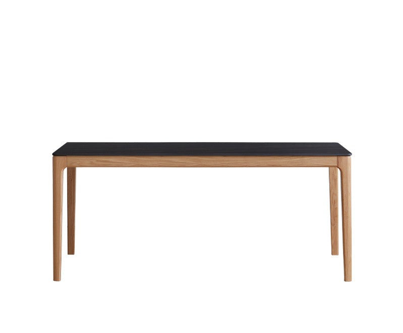 Oak, Ash Solid Wood Dining Table With Rock Slab Surface