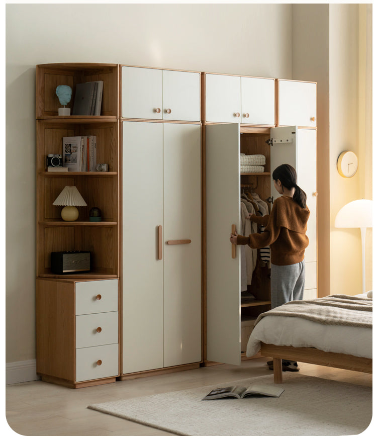 Poplar Solid Wood Modern Nordic Wardrobe