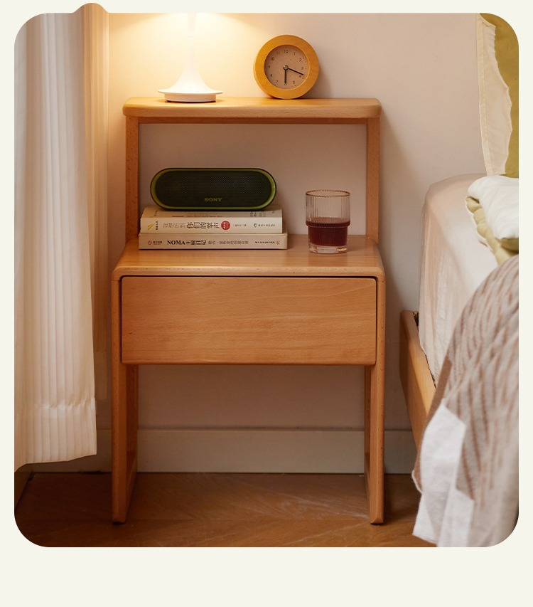 Beech Solid Wood Nightstand.