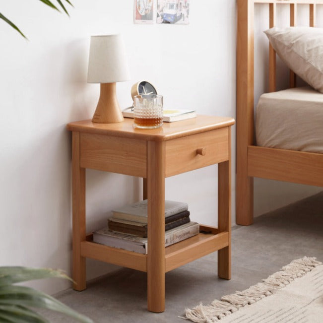 Beech Solid Wood Nightstand.