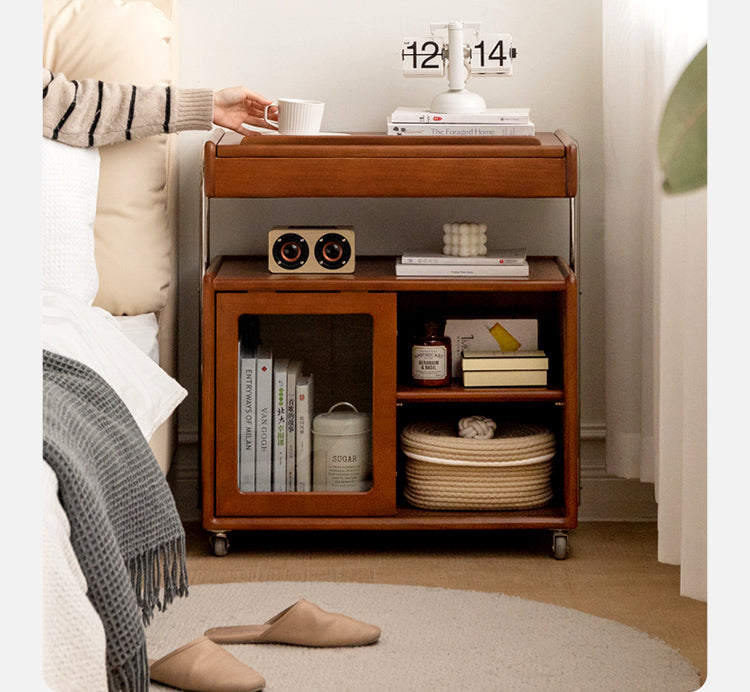 Poplar, Oak Solid Wood Side Table.