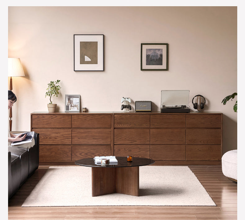 Oak Solid Wood Modern Drawer Cabinet