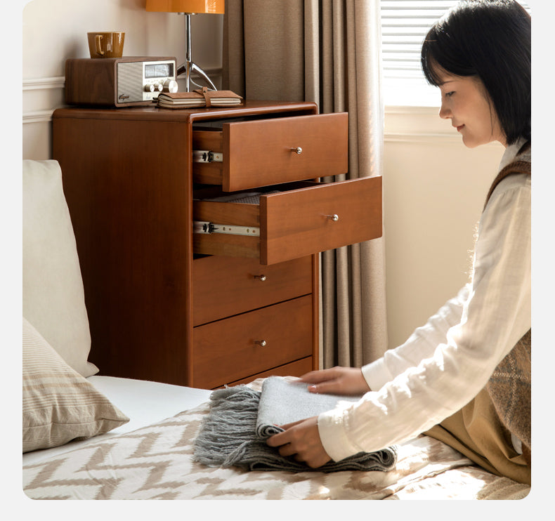 Poplar Solid Wood Retro Chest of Drawers