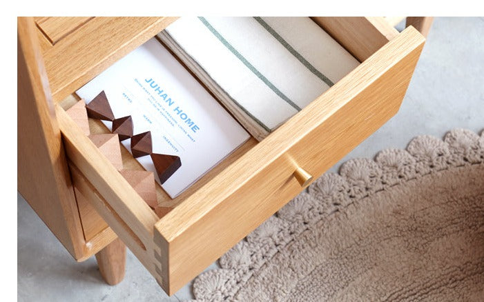 Oak solid wood side cabinet"