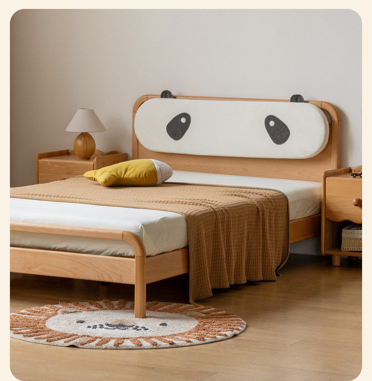 Kids Upholstered Bed with Soft Padded Headboard, Removable Washable Cover
