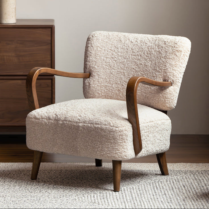 Ash Solid Wood French Retro Teddy Armchair