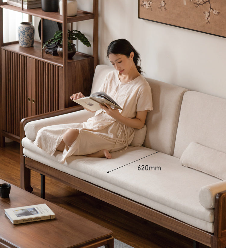 Black Walnut, Oak Solid Wood Foldable Sofa Bed.