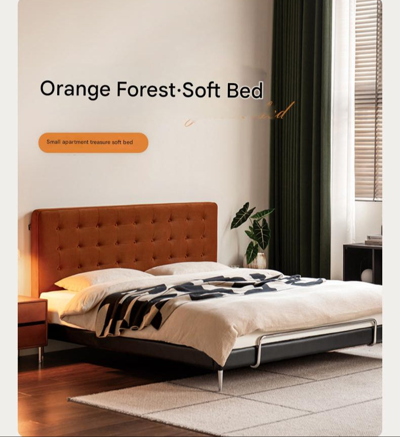 Fabric Flannel Soft Bed Bauhaus Style