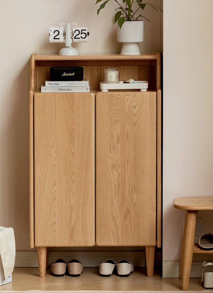 Oak Solid Wood Shoe Cabinet