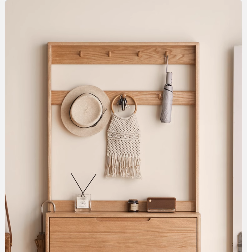 Oak, Poplar Solid Wood Ultra Thin Shoe Cabinet