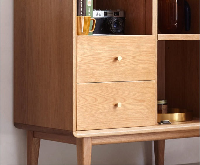 Oak solid wood side cabinet"