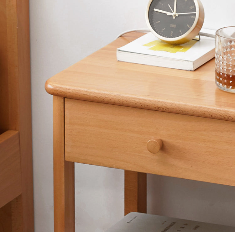Beech Solid Wood Nightstand.