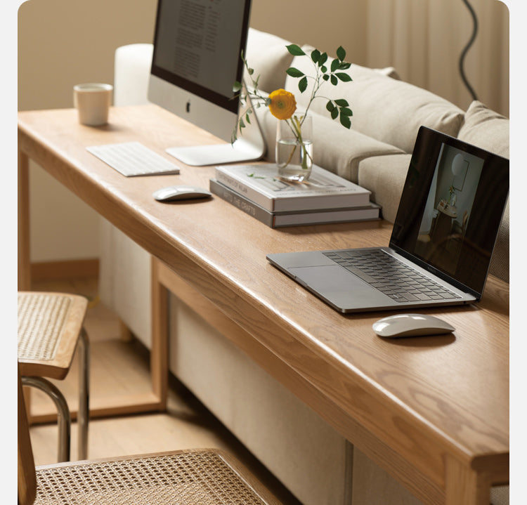 Oak, Poplar, Beech Solid Wood Long Narrow Desk
